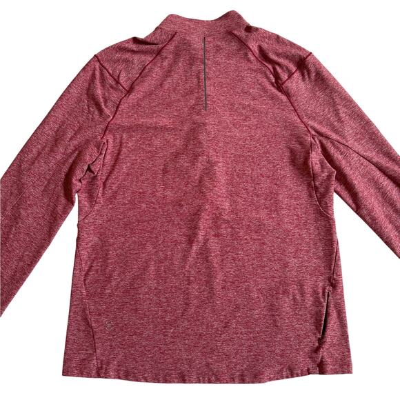 Lululemon Surge Warm 1/2 Zip Silver Heathered Dark Red Sport Size XL EUC M3D42S - Picture 4 of 10